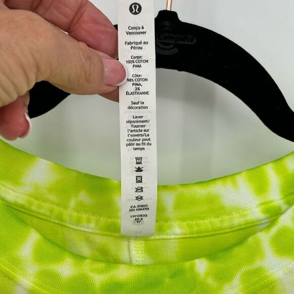 Lululemon All Yours Cropped Tank Top Green Tie Dye Size 10 NWOT - Picture 5 of 5